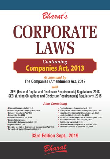 Bharats CORPORATE LAWS Containing Companies Act, 2013 & Allied Laws